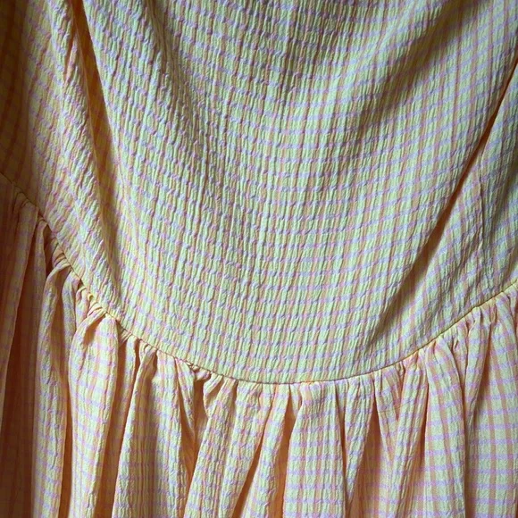 MABLE Orange Puff Sleeve Gingham Mini Dress - Picture 5 of 5